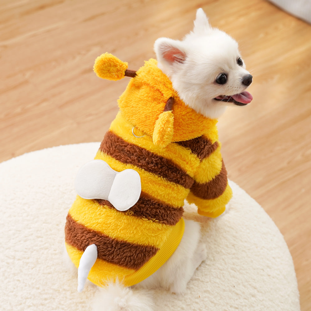 Pet Clothes Dog & Cat Transformation Outfit – Bee Fighting Cat Plush Toy Costume