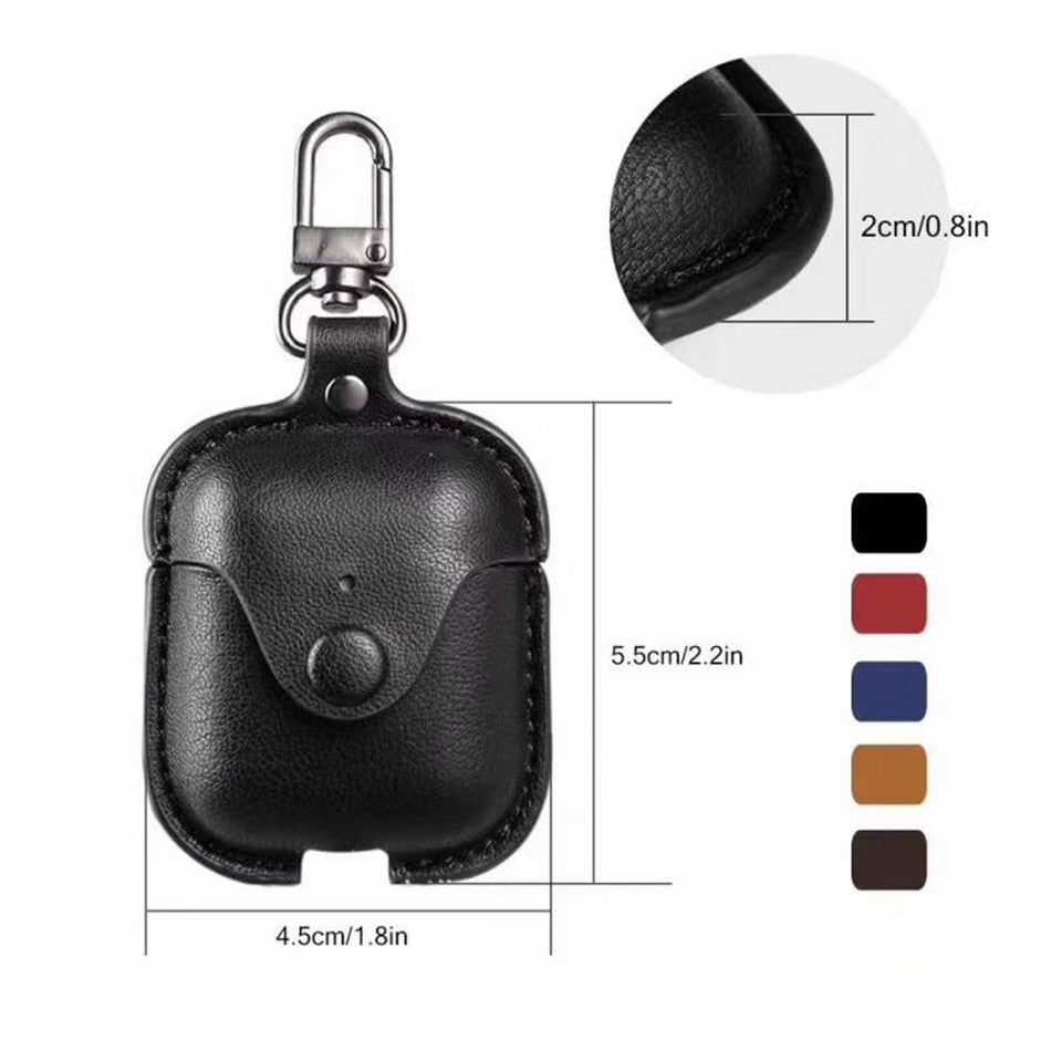 Headphone Case for AirPods – Luxury Genuine Leather Cover for Apple AirPods 2