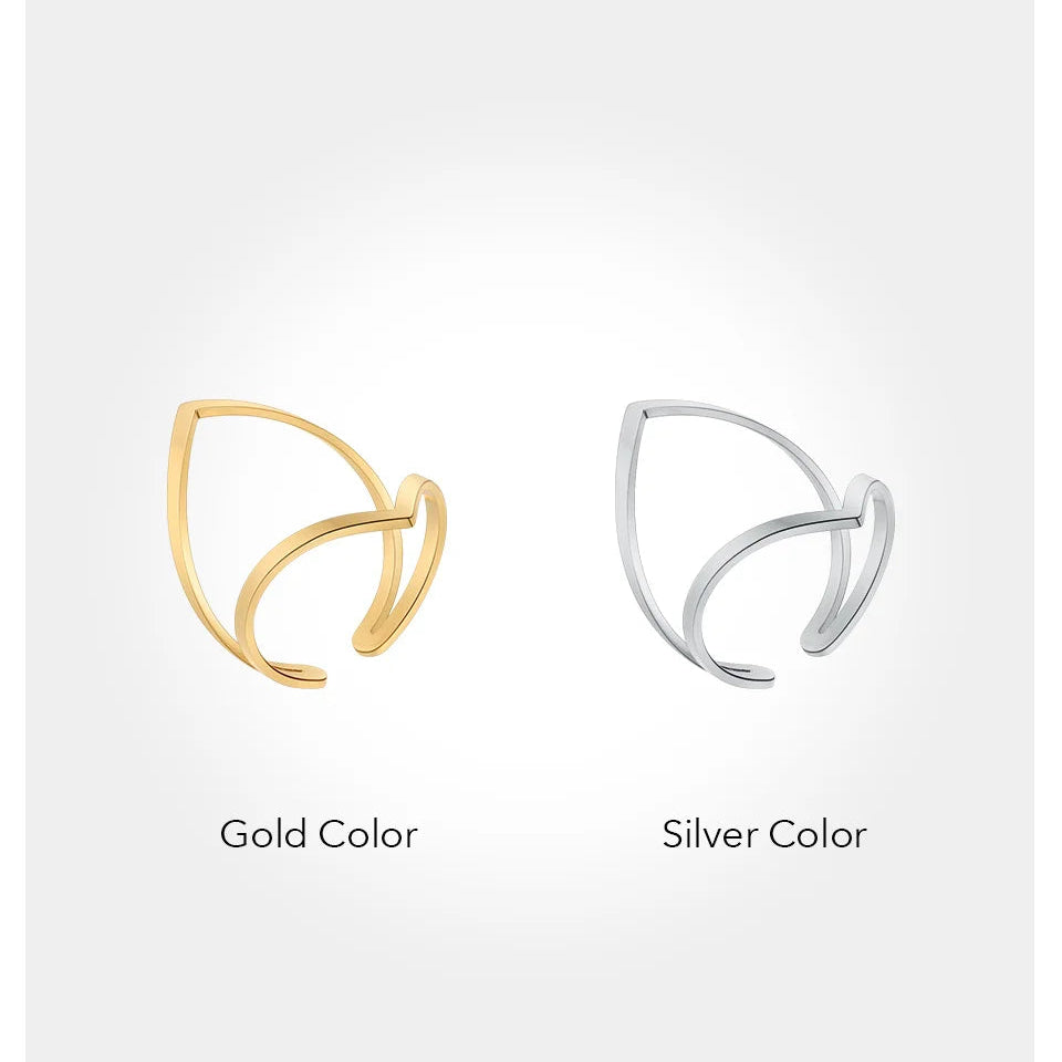 Double Sided Ring for Women – 18K Gold Plated Stainless Steel Hypoallergenic Titanium Fashion Jewelry