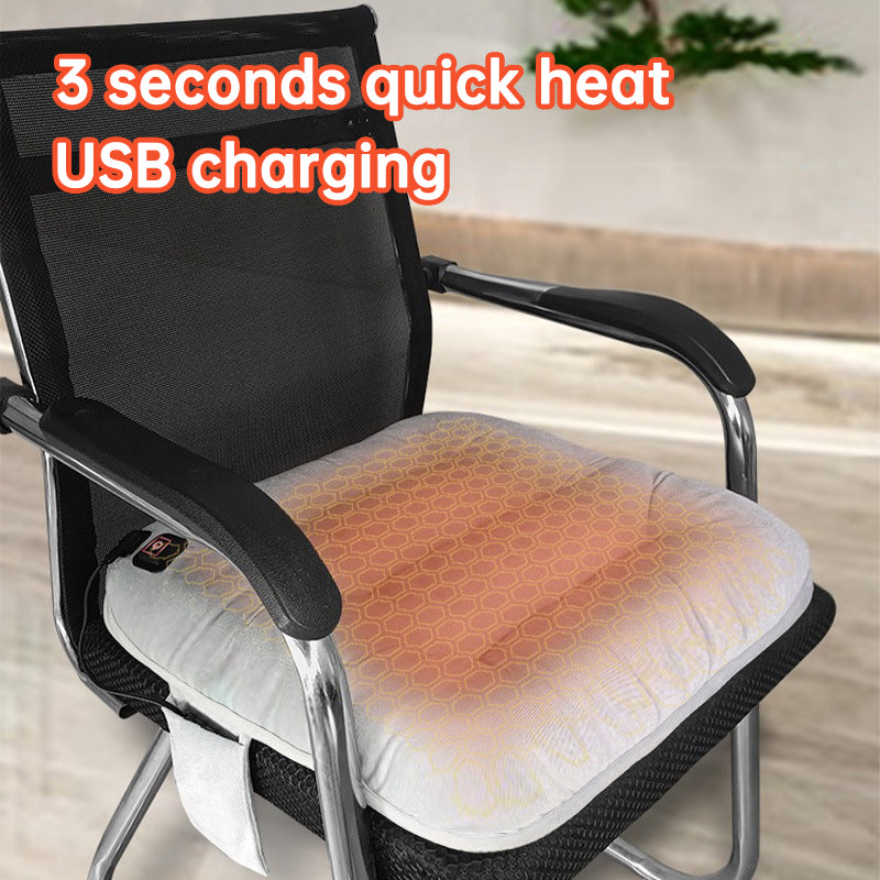 45x45cm USB Heating Cushion – 3-Speed Thermostat Electric Heating Pad for Office, Car & Home Winter Warm Therapy