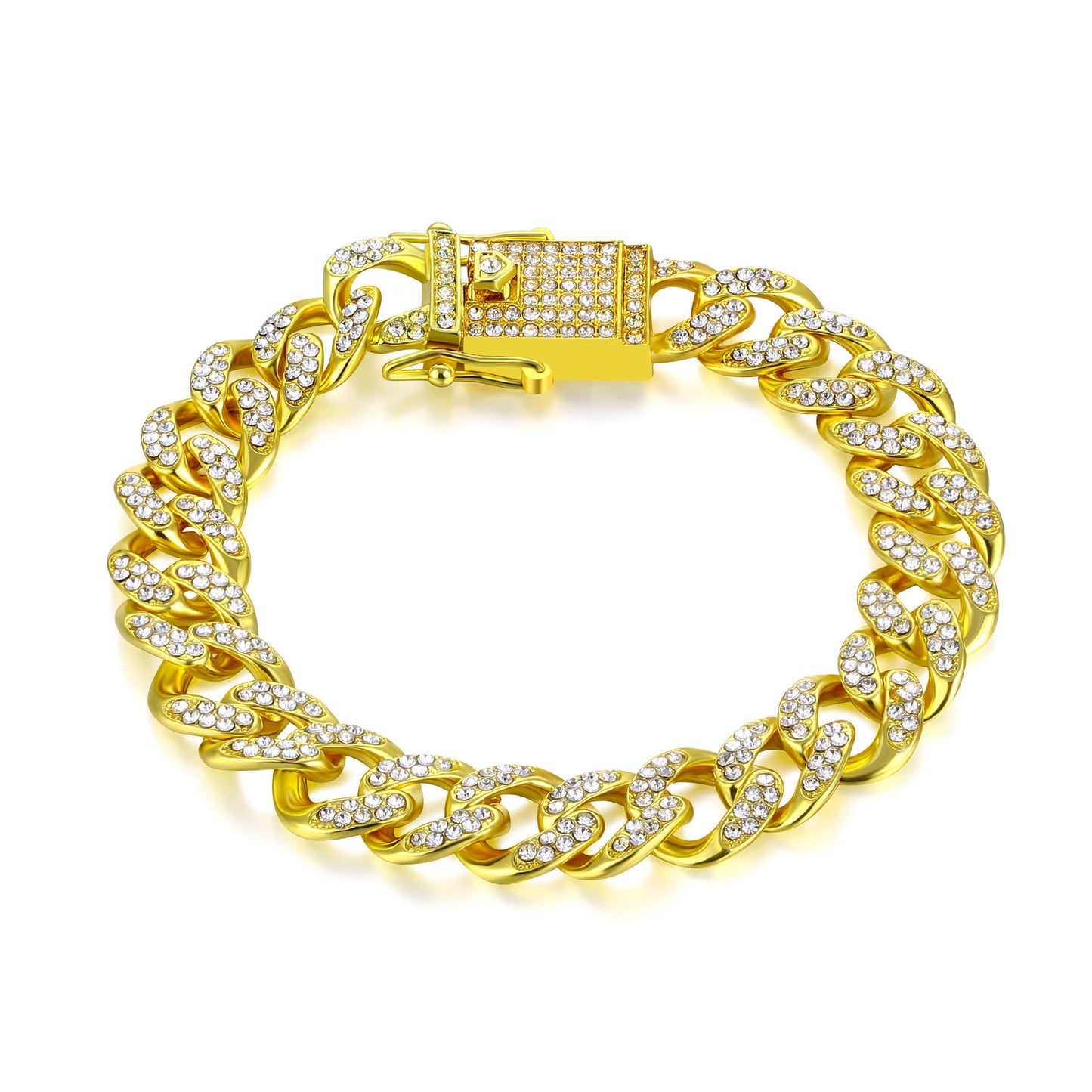 Men’s Trendy Hip Hop Large Gold Chain Diamond Cuban Chain – Luxury Bracelet