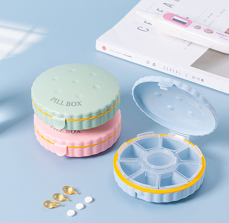 Portable Medicine Box Mini Trumpet – 7 Days Pack Storage Sealed Large Capacity Pill Organizer for Elderly