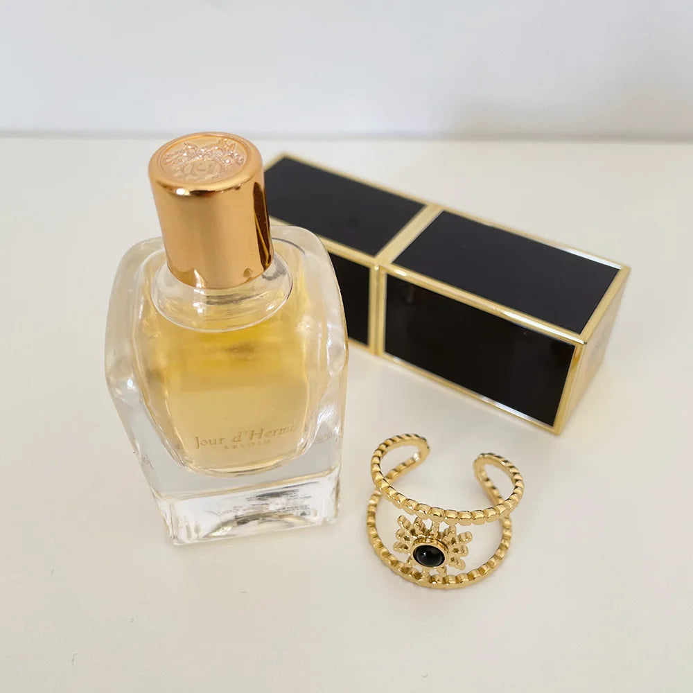 Bohemian Sun Rings for Women – 18K Gold Plated Stainless Steel Gold Color Fashion Jewelry Stone Party Ring