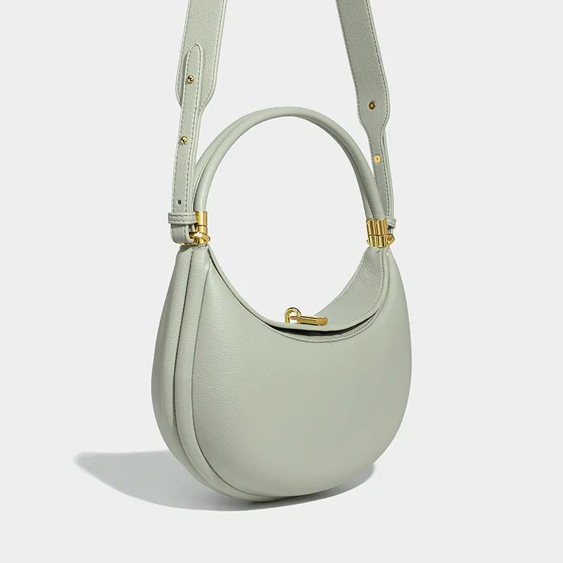 Fashion Half Moon Shoulder Bag – Small Women’s Tote Handbag & Soft Leather Crossbody Purse