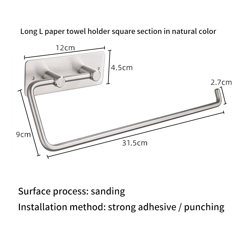 Square Circular Black Perforated Stainless Steel Kitchen Tissue Holder – Cabinet & Roll Organizer