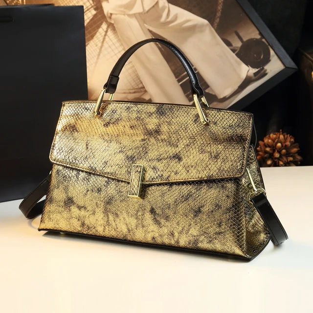 Snake Print Leather Women Bags – Luxury Fashion Handbags, Shoulder & Crossbody Tote