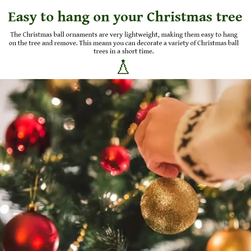 50 Pcs Gold Red Hanging Christmas Tree Ball Ornaments – 2025/2026 Home Holiday Decorations & New Year Gifts