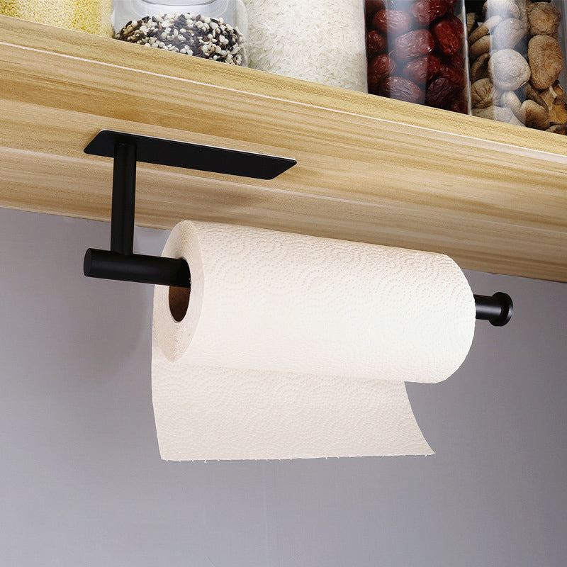 Square Circular Black Perforated Stainless Steel Kitchen Tissue Holder – Cabinet & Roll Organizer