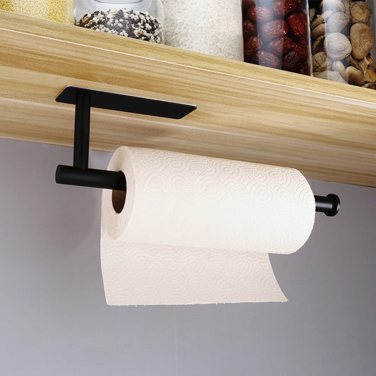 Square Circular Black Perforated Stainless Steel Kitchen Tissue Holder – Cabinet & Roll Organizer
