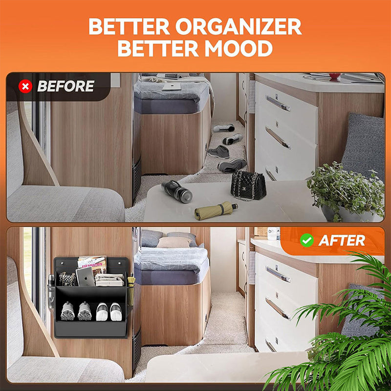 RV Shoe Storage (Adhesive) Over-Door Rack with Deep Pockets – Motorhome & Camper Organizer