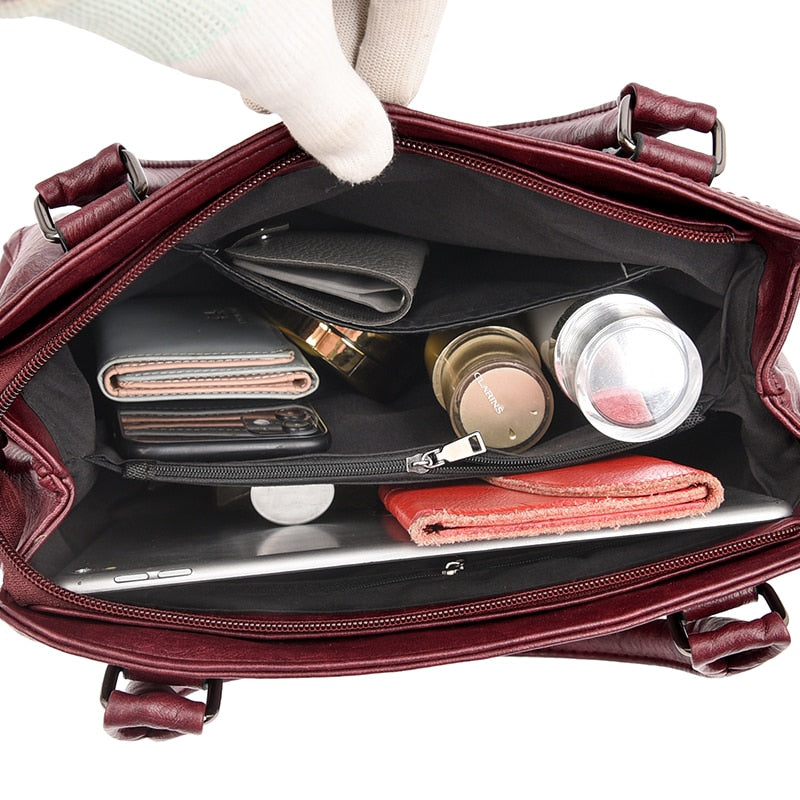 New Retro Fashion High Quality Leather Women’s Handbags – Large Capacity Casual Messenger Bag