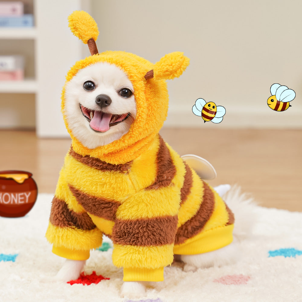 Pet Clothes Dog & Cat Transformation Outfit – Bee Fighting Cat Plush Toy Costume