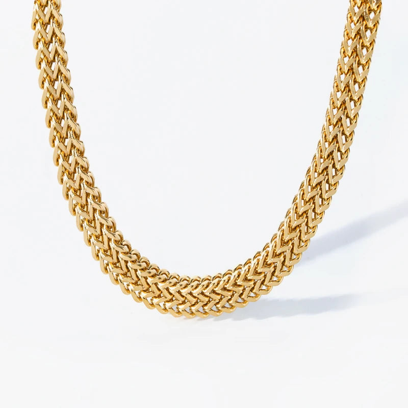 316L Stainless Steel Gold Color Thick Chain Choker Necklace – Punk Jewelry Gift for Women