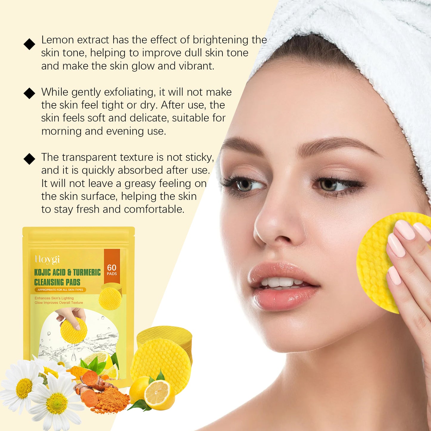 Turmeric Acid Cleansing Pad – Gentle Exfoliating & Hydrating Face Care for Smooth Radiant Skin