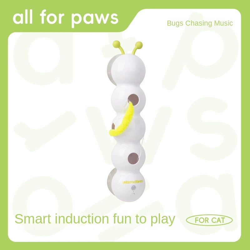 Interactive Smart Caterpillar Cat Toy – Suction Cup & Feather Tail for Cats