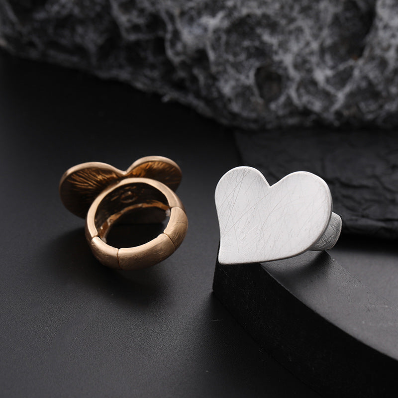 Irregular Chunky Gold Silver Color Rings for Women Men – Trendy Adjustable Fashion Jewelry