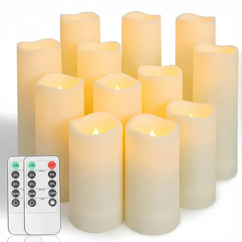 12pcs Flameless LED Candles with Remote & Timer
