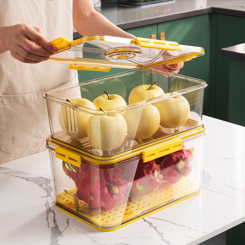 Large Capacity Transparent Refrigerator Storage Box – Food Grade Plastic Kitchen Organizer & Sealed Preservation Container