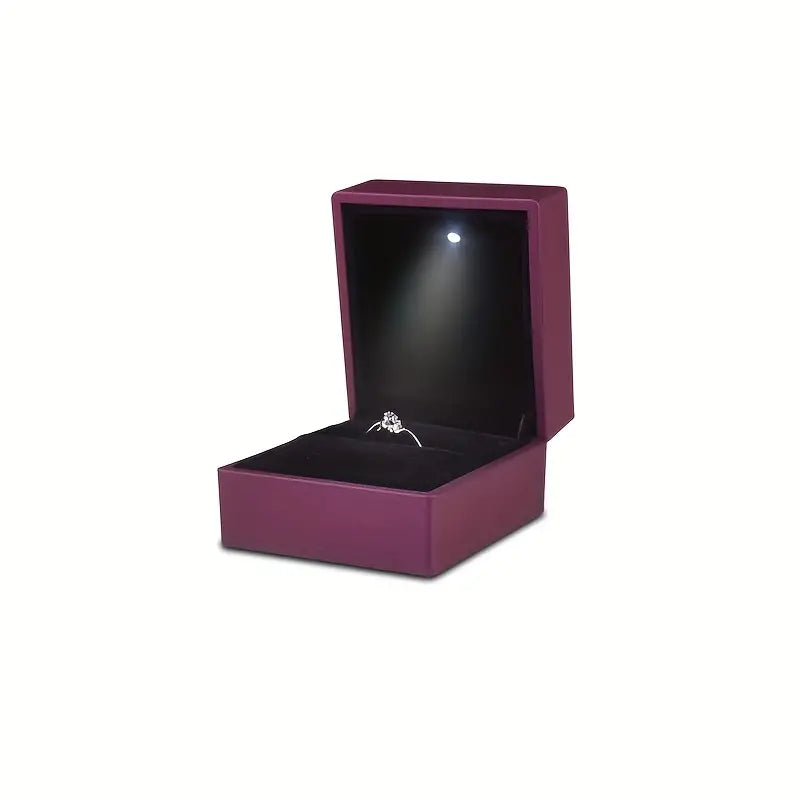 Elegant LED Light Ring Box – Luxury Engagement & Wedding Jewelry Gift Case