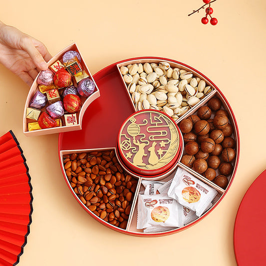 New Year Compartmentalized Candy Tray with Lid – Candy Box for Holidays & Celebrations