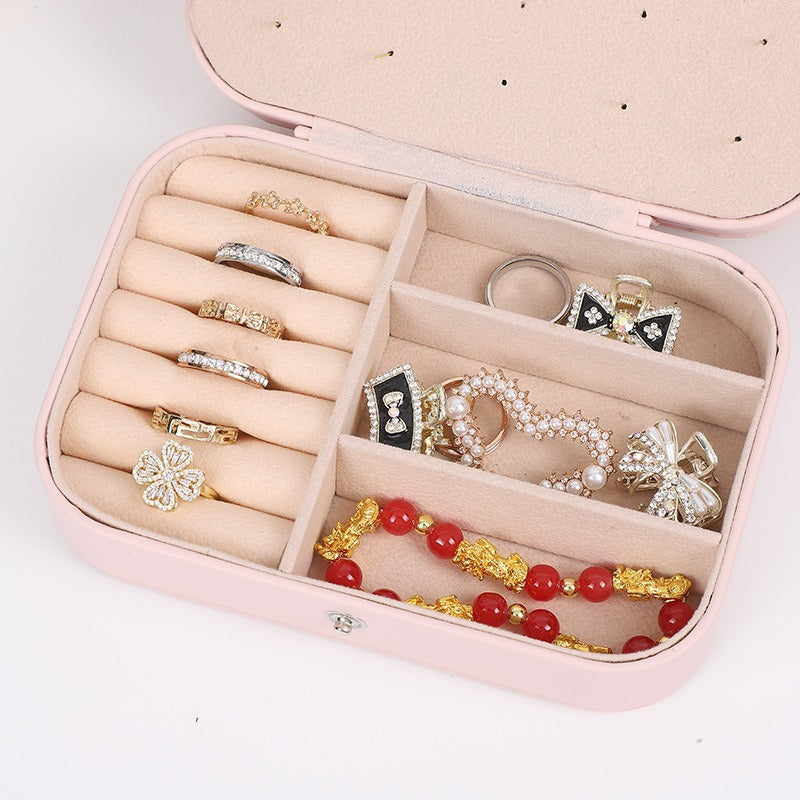 Portable Jewelry Storage Box – Large Capacity Travel Organizer for Rings, Necklaces & Earrings