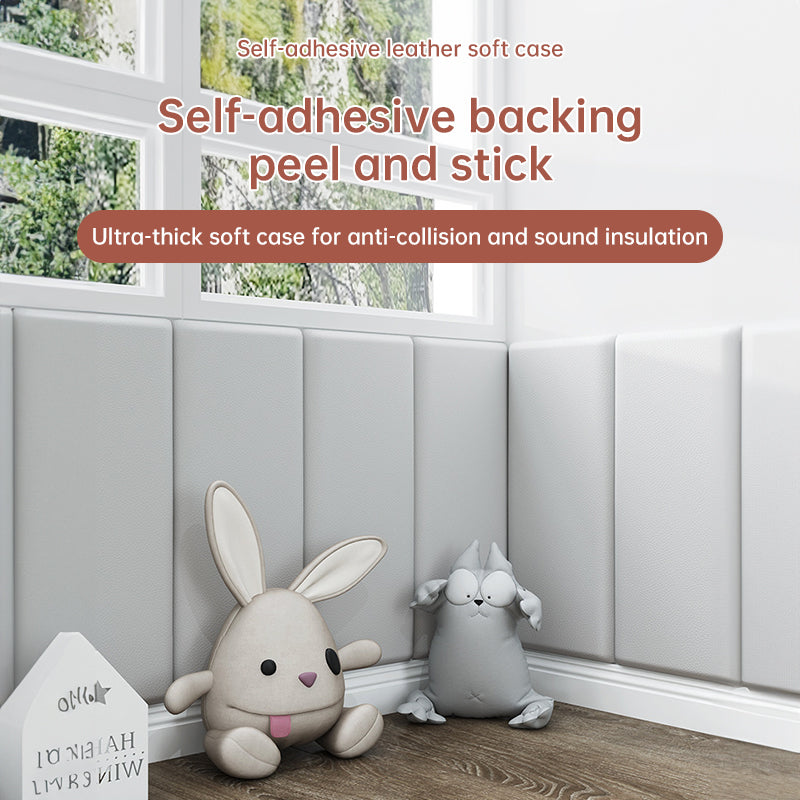 Kids' 3D Wall Stickers – Self-Adhesive Soft Leather Panels | Anti-Collision Wall & Bedhead Panels (2–8 PCS) | Kids’ 3D Wall Stickers Décor
