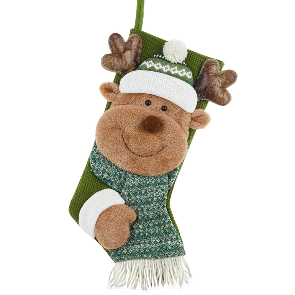 Christmas Hanging Decorations – Candy & Gift Socks, Green Holiday Stockings for Gifts