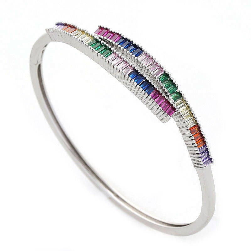 Gold Electroplated Copper Zircon Bracelet – Luxury Fashion Commuter Handpiece Jewelry