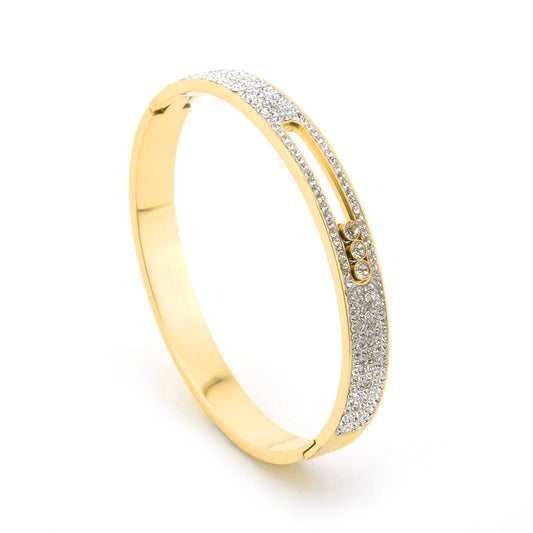 Titanium Steel Rose Gold Diamond Bracelet – Handmade Women’s Luxury Fashion Jewelry