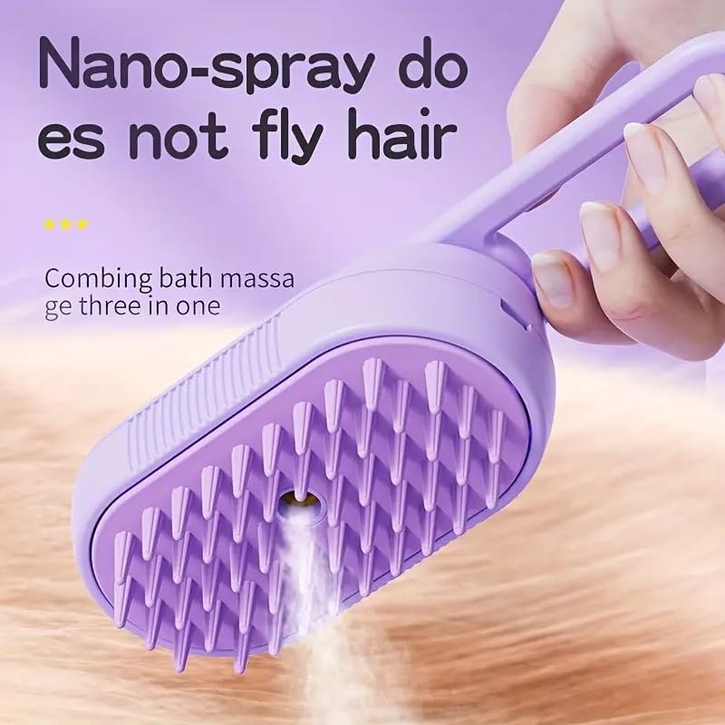Pet Spray Comb – One-Button Steam Brush for Cats & Dogs, Anti-Fly Hair Cleaning Comb