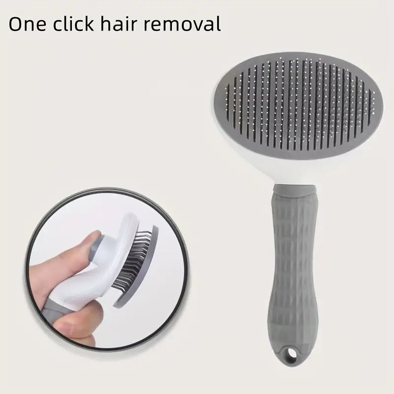 1pc Pet Hair Removal Comb – One-Click Cleaning Needle Comb for Cats & Dogs