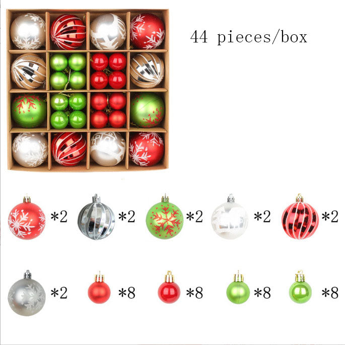 Christmas Ball Gift Set – Creative Painted Red & White Plastic Hanging Tree Decoration Ornaments