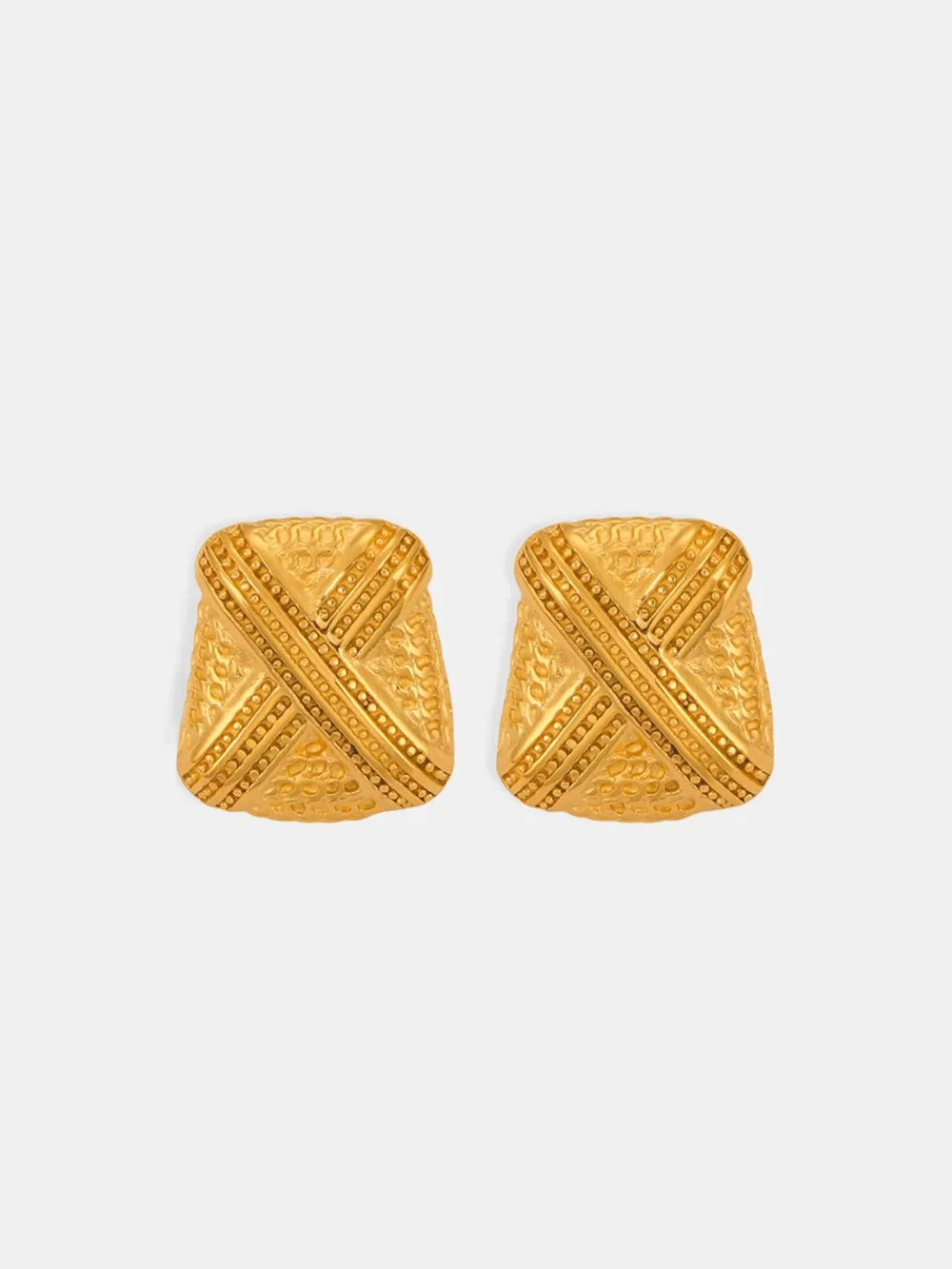 18K Gold-Plated Titanium Steel Geometric Shape Earrings – Modern Luxury Jewelry for Women