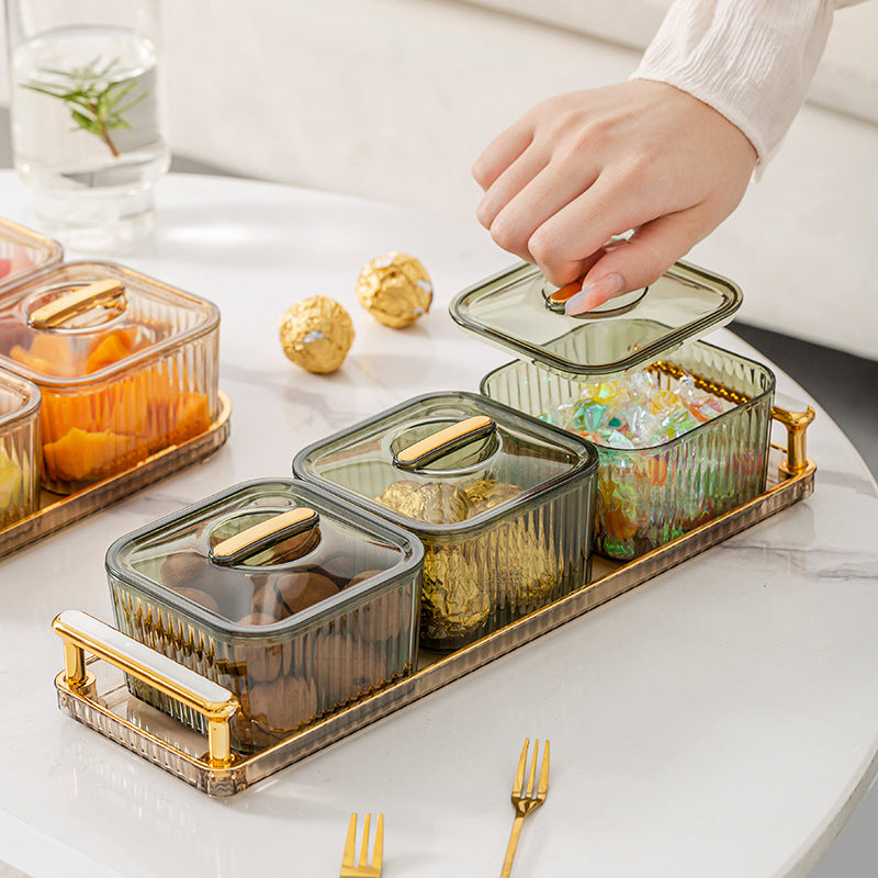 Transparent Fruit Tray – Candy Tray & Nut Dried Fruit Storage Box for Kitchen Organization