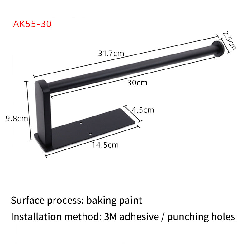 Square Circular Black Perforated Stainless Steel Kitchen Tissue Holder – Cabinet & Roll Organizer