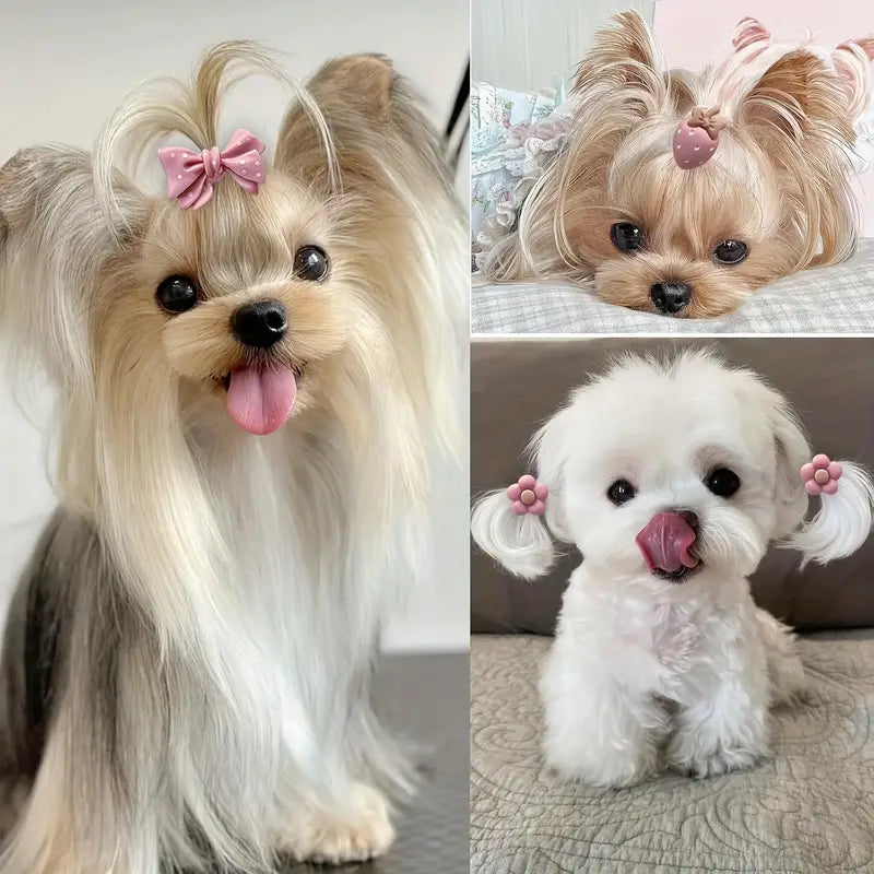 20pcs Light Pink Small Dog Hair Bows