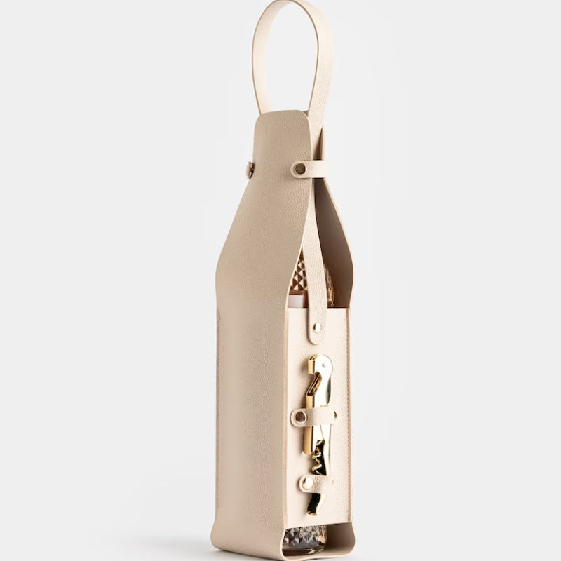 Wine Tote Bag with Leather – Portable Wine & Champagne Carrier for Picnics