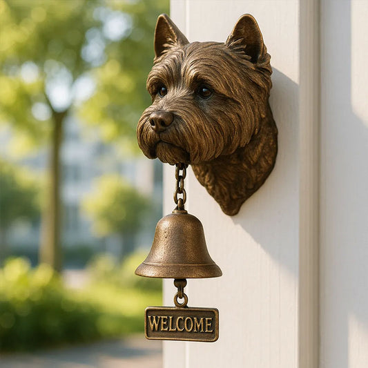 Dog Welcome Chime – Vintage Bulldog Dobermann Metal Merchant Chime for Home & Office Wall Decor