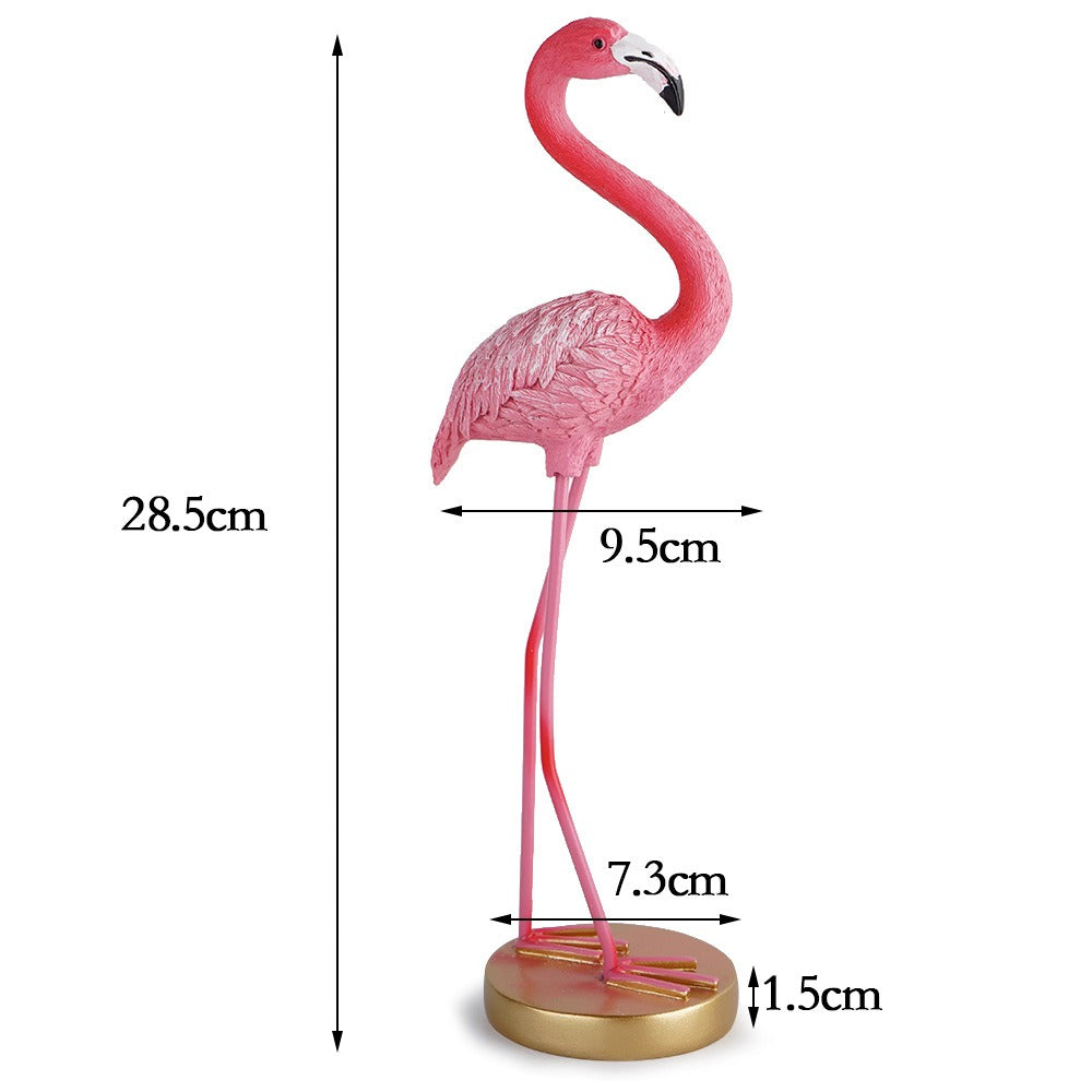 Minimalist Flamingo Resin Home Decor – Modern Light Luxury Ornament for Living Room & Office