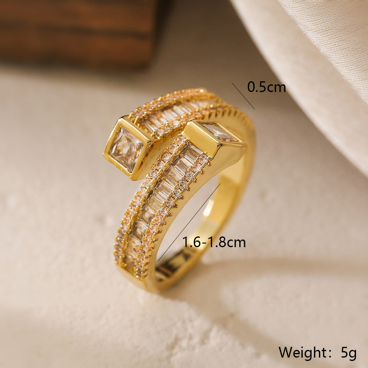 European and American Luxury High-End Ring for Women – Niche Geometric Adjustable Open Ring