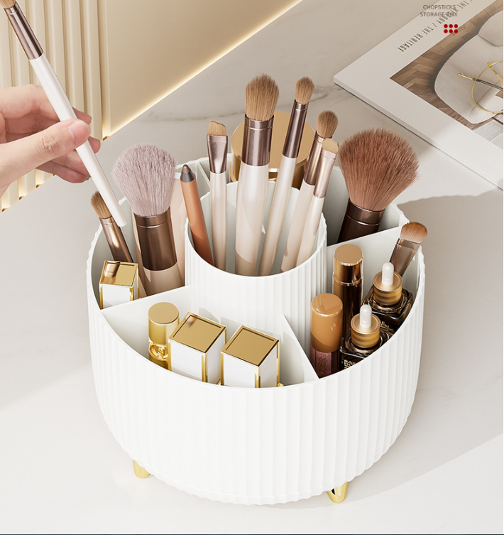 Home Desktop Rotatable Dustproof Large Capacity Pen Holder Storage Box – Multi-Use Cosmetics & Sundries Organizer