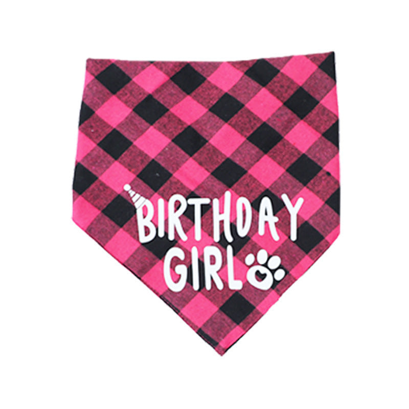 Pet Birthday Set – Triangle Scarf & Hat Party Decoration Outfit for Dogs & Cats