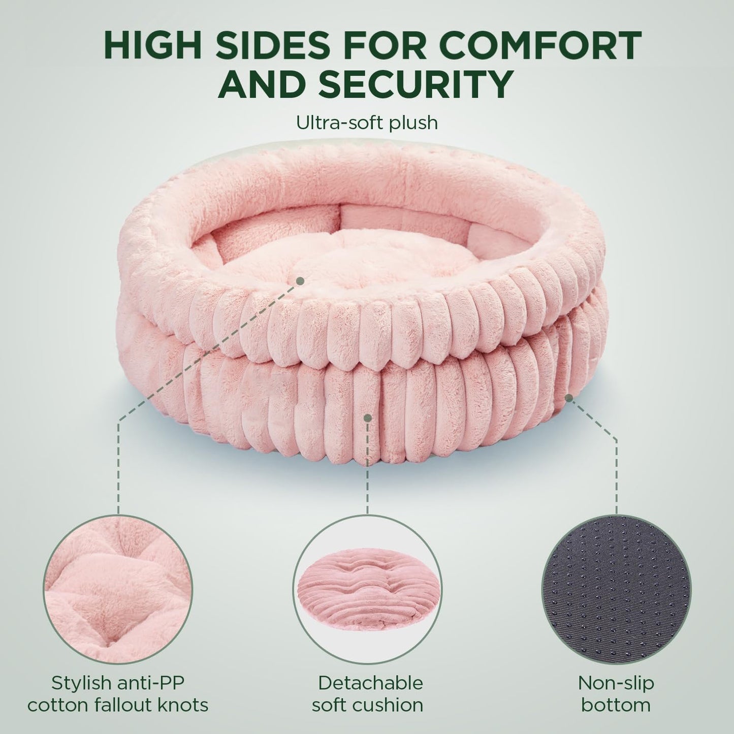High-Quality Rabbit Fur Round Pet Bed – Warm & Thick Sofa for Cats and Small Dogs