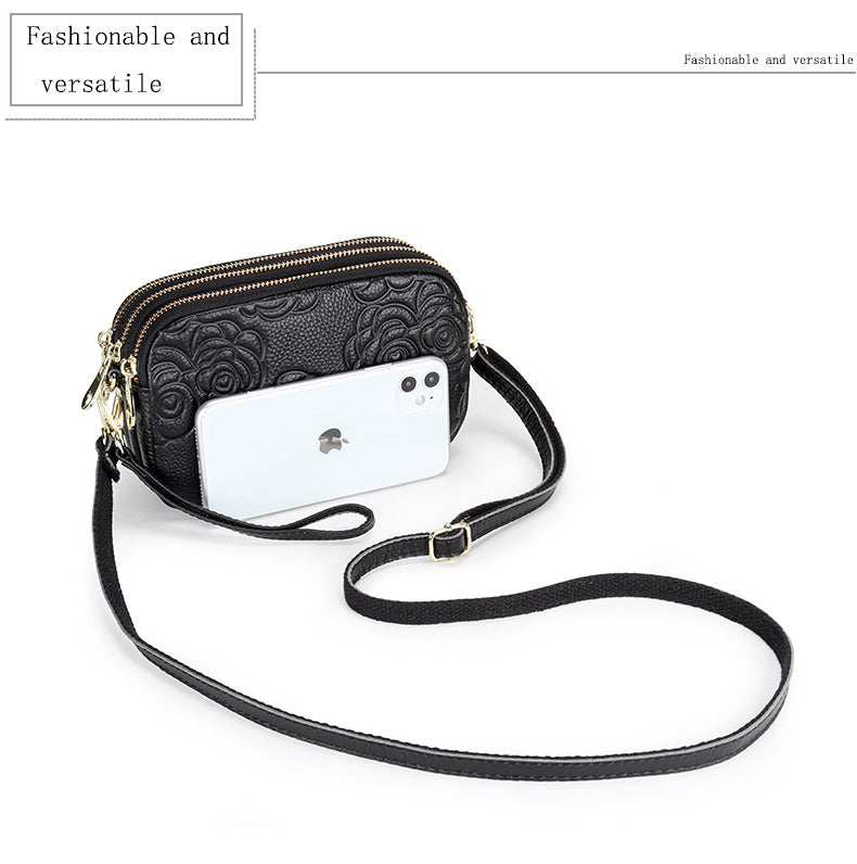 Trend Camellia Genuine Leather Messenger Bag – Luxury Women’s Crossbody & Designer Shoulder Bag