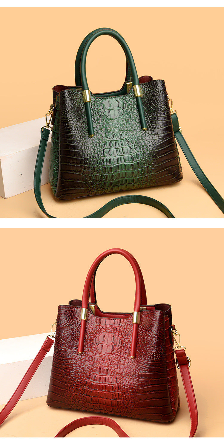Fashion Alligator Women Handbags – Designer Crocodile PU Leather Large Tote & Luxury Crossbody Bag
