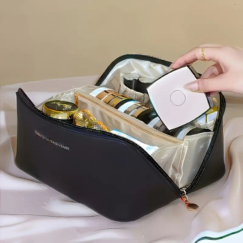 Large Capacity Synthetic Leather Travel Makeup Bag