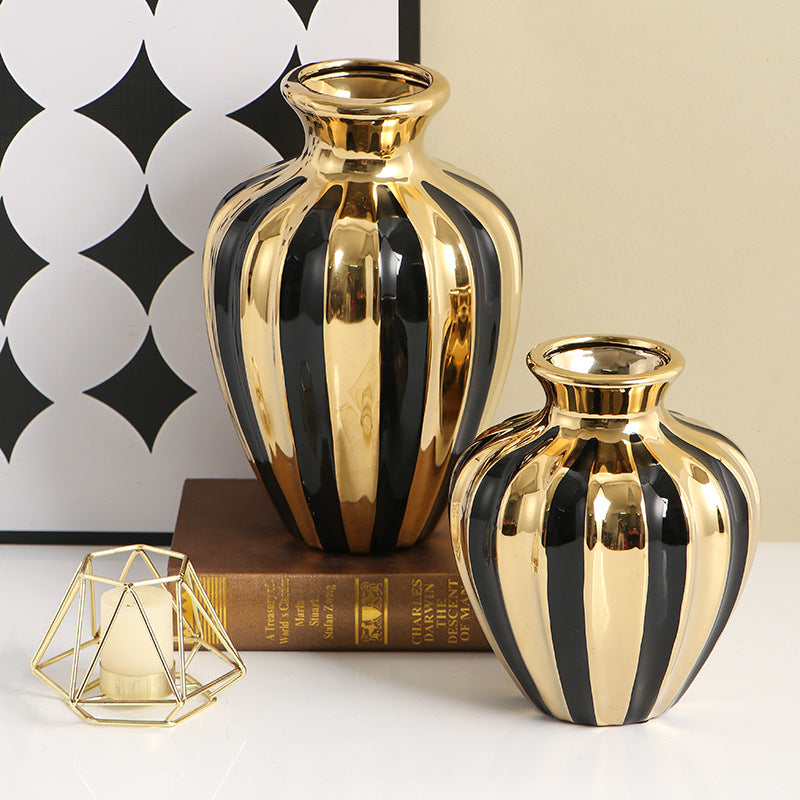 Light Luxury Ceramic Jars – Creative Living Room Vases & Dining Table Decorations