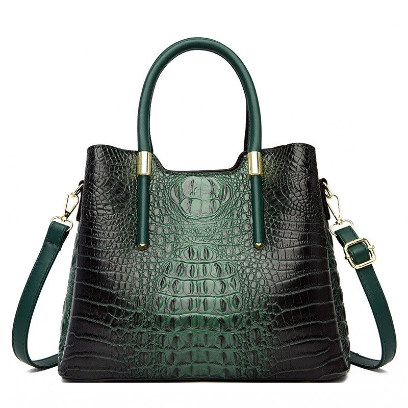 Fashion Alligator Women Handbags – Designer Crocodile PU Leather Large Tote & Luxury Crossbody Bag