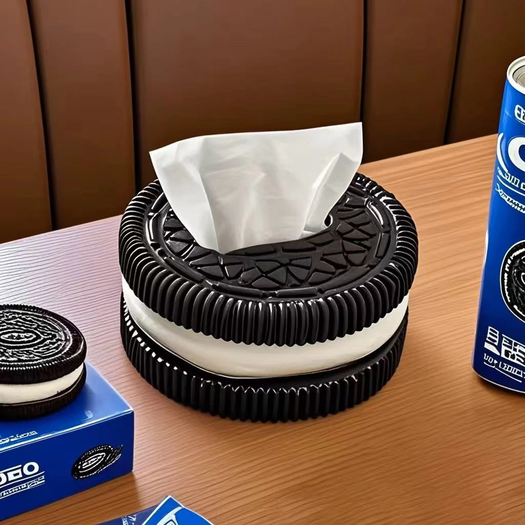 Creative Minimalist Oreo Paper Box – High-End Decorative Tissue Box for Home & Desktop
