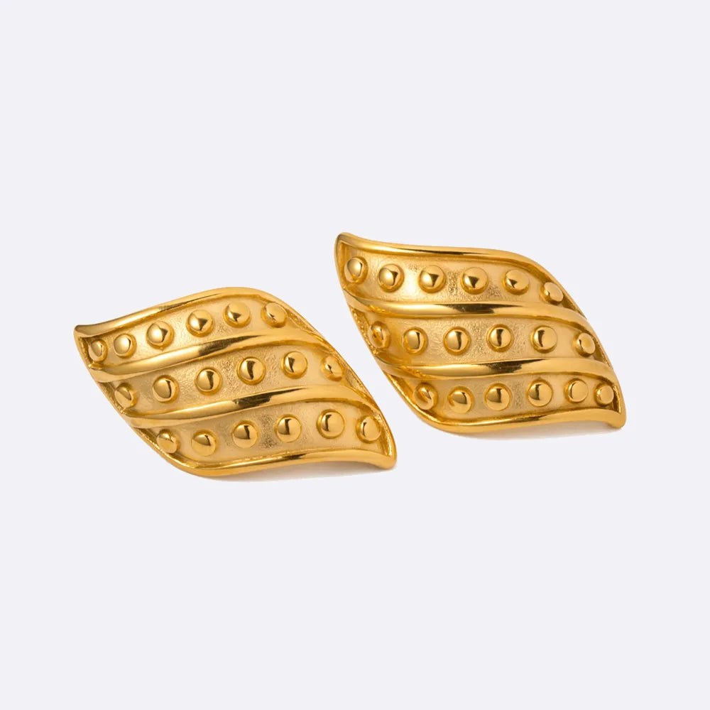 18K Gold-Plated Stainless Steel Stud Earrings – Perfect Gift for Her | Hypoallergenic & Long-Lasting